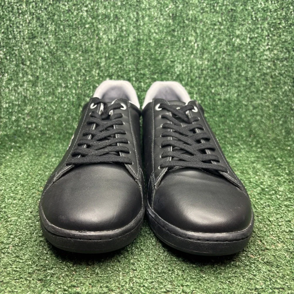 NEW Lacoste Hydez 119 1 P SMA Leather Ortholite Casual Sneaker Black Mens Sz 9.5